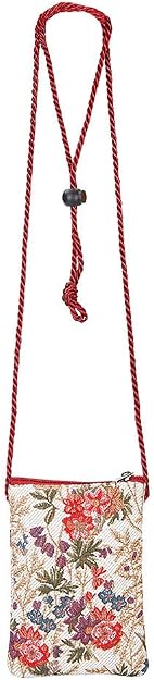 Women's Tapestry Mini Crossbody Phone Bag with Adjustable Strap