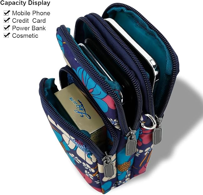 Women's Multi-Pocket Mobile Phone Crossbody Bag with Adjustable Strap