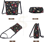 Women's Vintage Jacobean Tapestry Crossbody Sling Bag