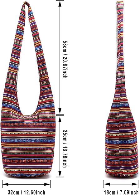 Multicolor Boho Hippie Crossbody Bag for Women