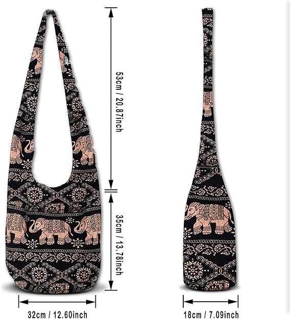 Multicolor Boho Gypsy Crossbody Bag with Adjustable Strap