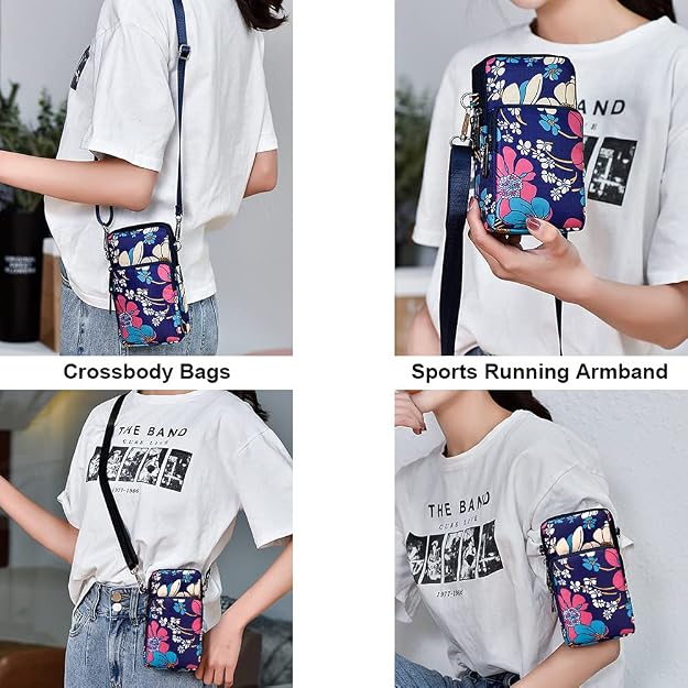 Women's Multi-Pocket Mobile Phone Crossbody Bag with Adjustable Strap