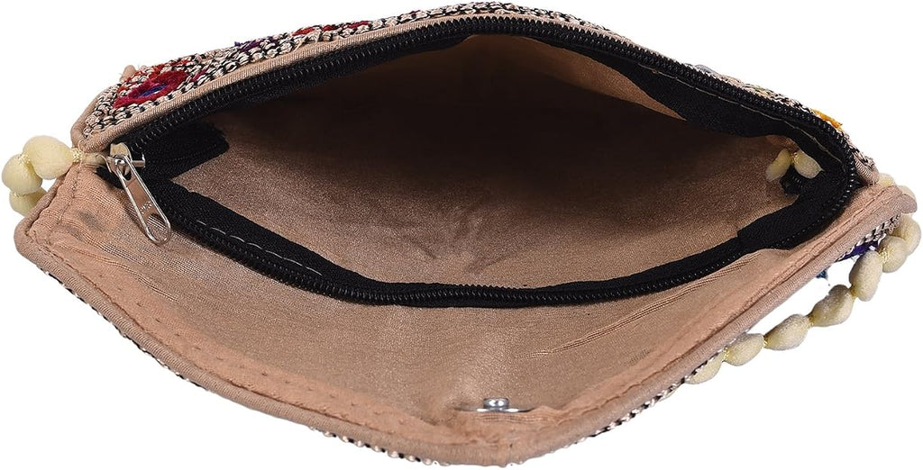 Women's Rajasthani Hand Embroidered Mini Clutch Bag