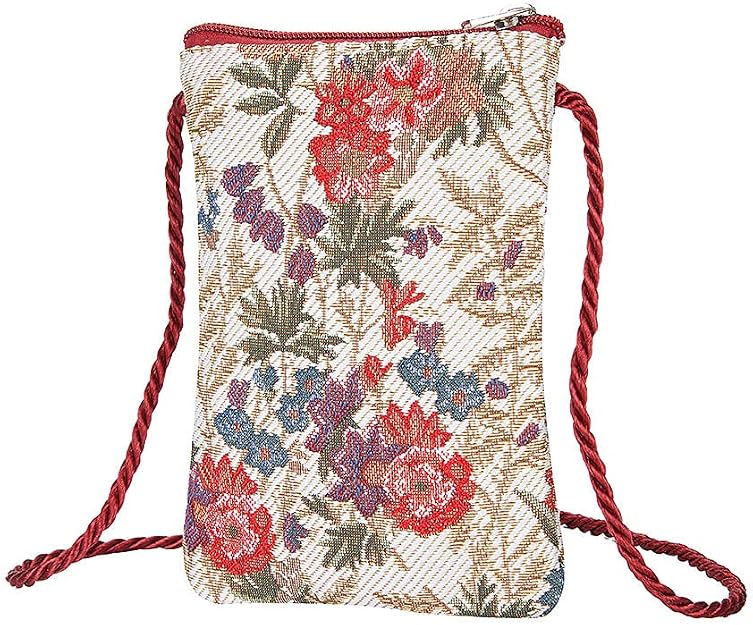 Women's Tapestry Mini Crossbody Phone Bag with Adjustable Strap