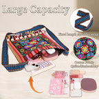 Women's Floral Embroidered Boho Canvas Crossbody Bag