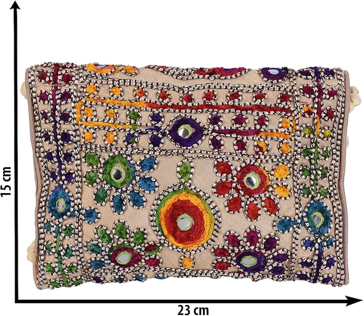 Women's Rajasthani Hand Embroidered Mini Clutch Bag