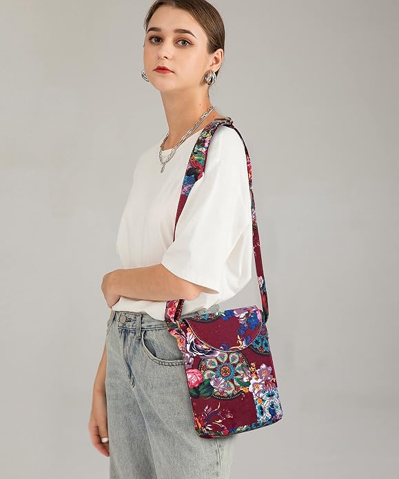Women's Handmade Printed Hippie Crossbody Bag
