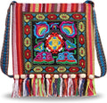 Women's Floral Embroidered Boho Canvas Crossbody Bag