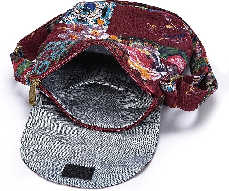 Women's Handmade Printed Hippie Crossbody Bag