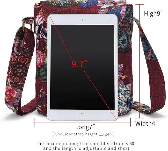 Women's Handmade Printed Hippie Crossbody Bag