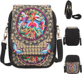 Women's Boho Embroidered Canvas Mini Crossbody Bag